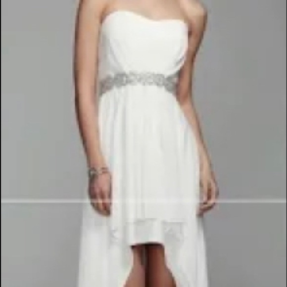 High low white dress evening dress perfect for a gala, wedding or prom. - Picture 6 of 6